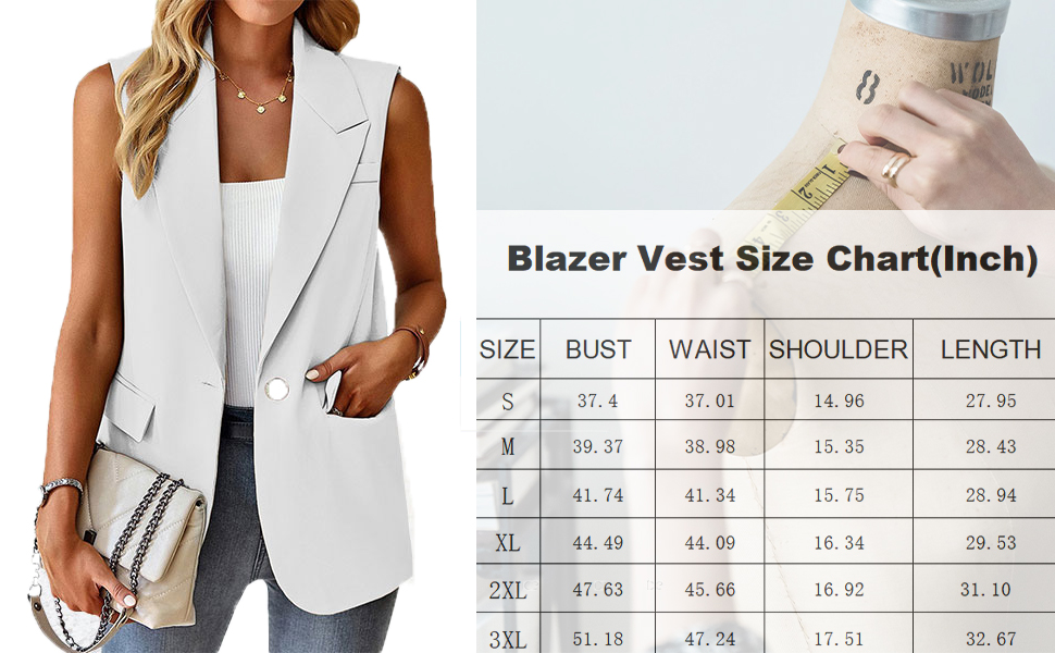 Women''s sleeveless duster trench vest casual lapel office blazer jacke 