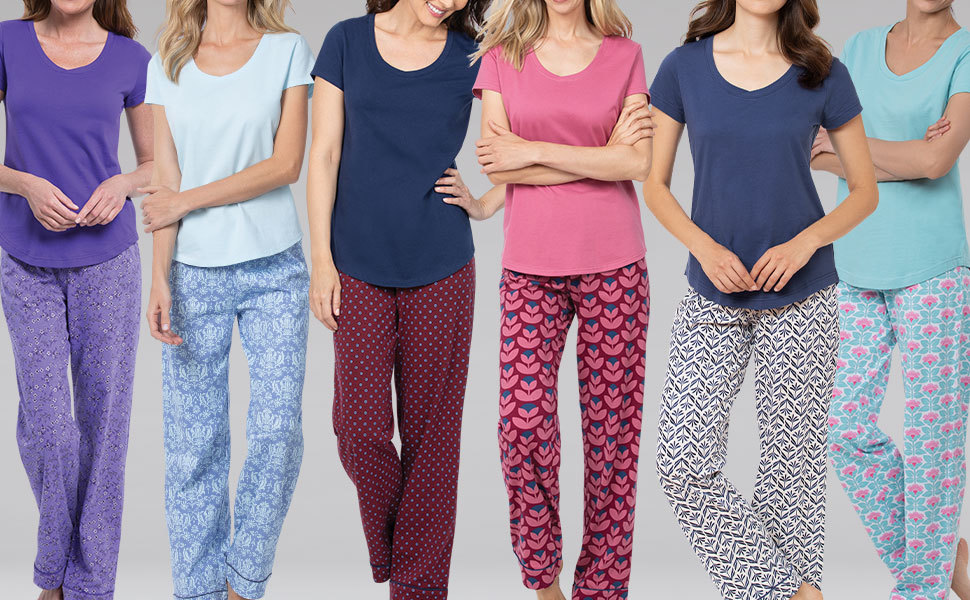 Lineup of women''s pajamas