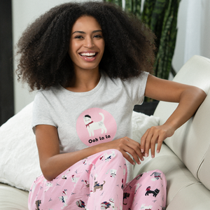 woman in cat pjs