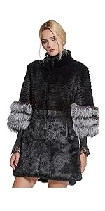 fox fur coat fur jacket women