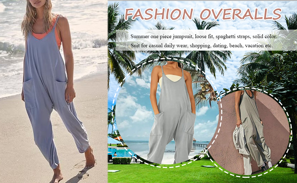 casual sleeveless jumpsuits rompers with pockets