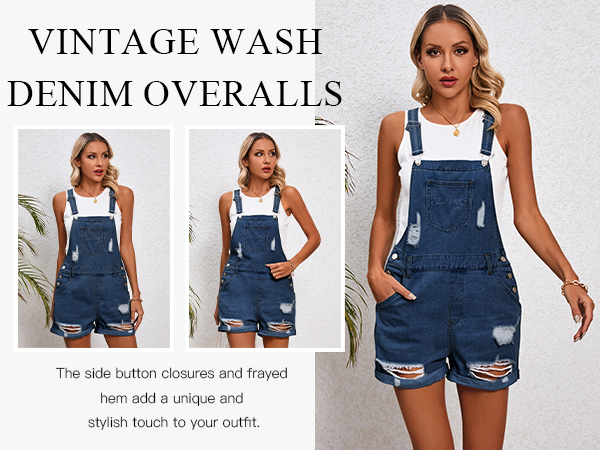 vintage wash denim overall