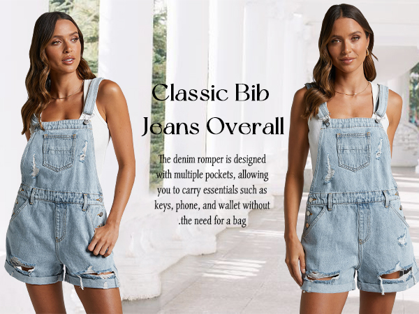 CLASSIC BIB JEANS OVERALLS