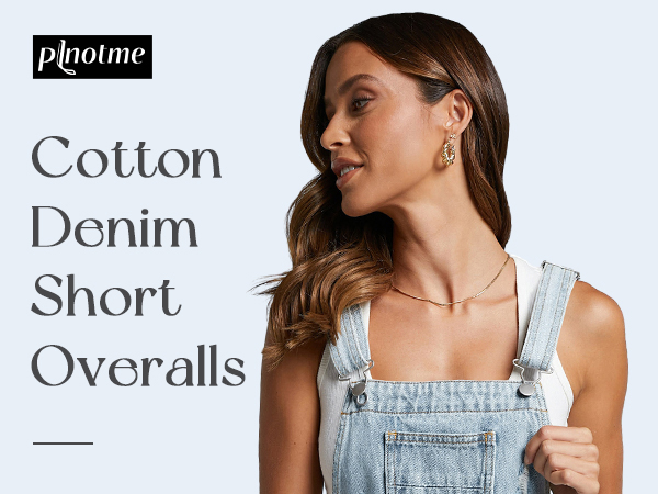 COTTON DENIM SHORT OVERALLS