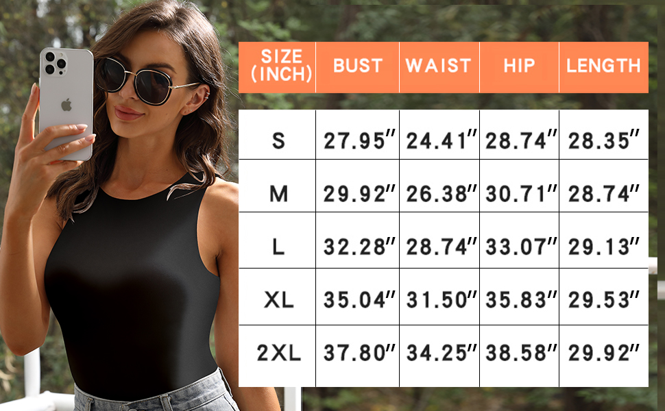 Sizechart for bodysuit