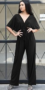 Womens Short Sleeve Sexy Semi Formal Cocktail One Piece Jumpsuit Romper