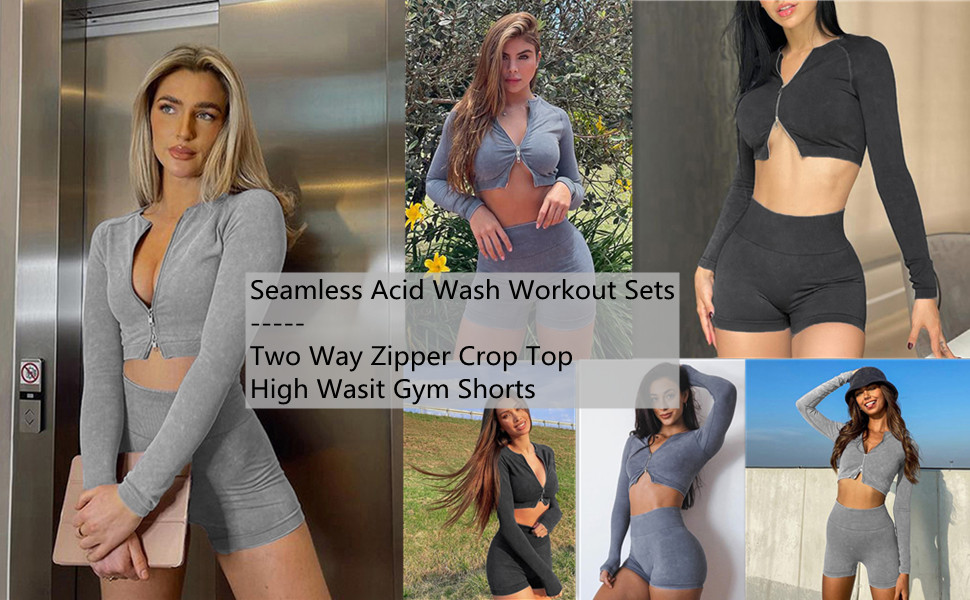 Seamless workout sets for women 2 piece