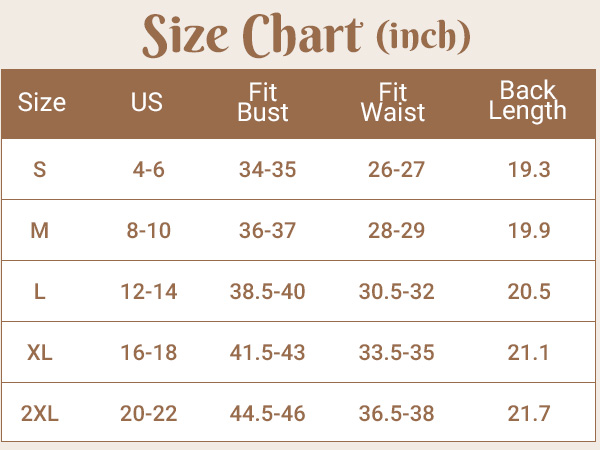 Vest Size Chart