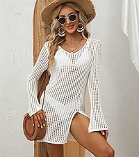 Women''s 2023 Swimsuit Crochet Swim Beach Cover Up Summer Bathing Suit Sexy Swimwear Knit Pullover 