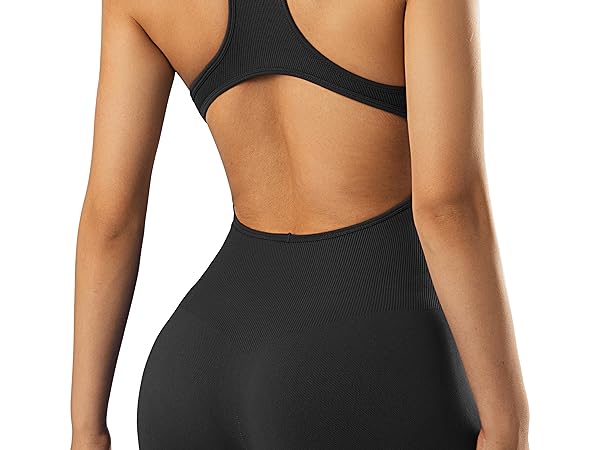 one piece racerback short jumpsuits