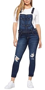 WallFlower Basic Denim Overalls in Clarke Wash