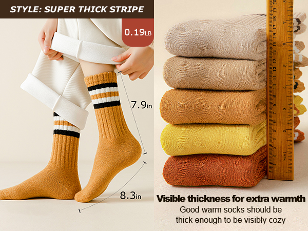 Wool Socks for Women, Visible Thickness for Extra Warmth cute socks for women funny socks for women