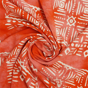 coral batik fabric