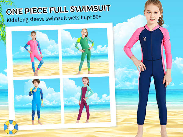 Kids Wetsuit Boys and Girls One Piece Swimsuit Full Body Rash Guard Sun Protection Bathing Suit 