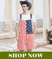 Mens American Flag Overalls 