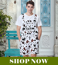 Mens Cow Print Overalls