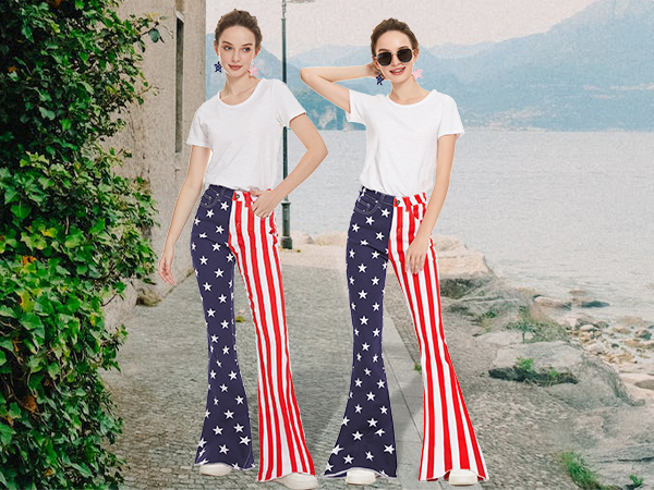 American Flag Flared Jeans