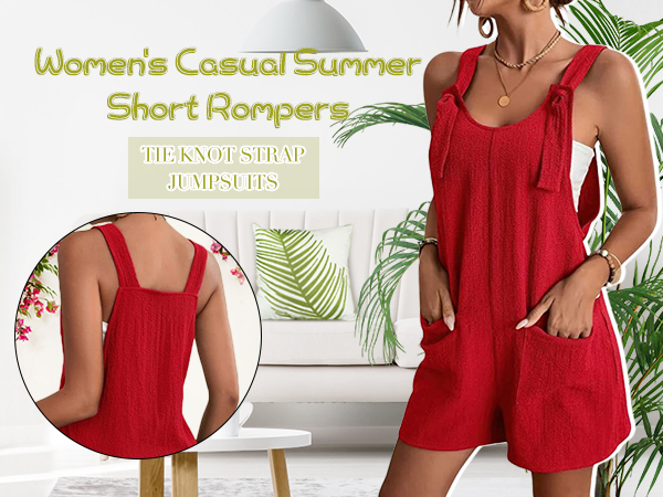 Casual Summer Bib Shortalls with Pockets