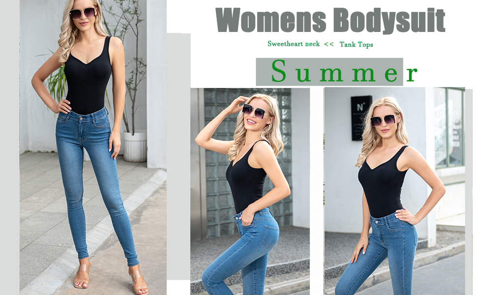 bodysuit for women, women bodysuit ,Sweetheart Square V Neck sleeveless ,Tank Tops Bodysuits