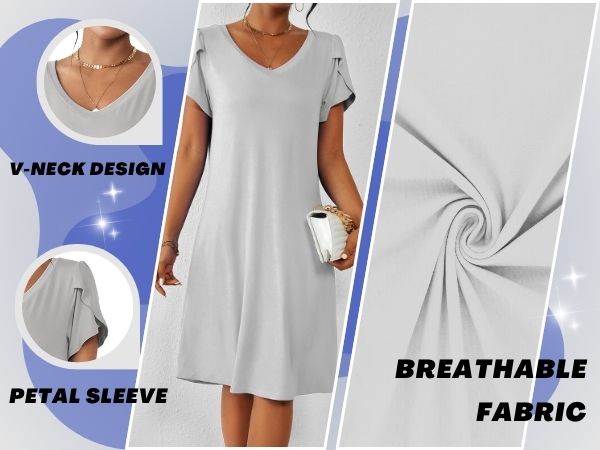 Ekouaer Nightgown Womens Sleepshirt Soft Sleepwear Pleated Nightshirt Comfy Sleep Dress Short Sleeve