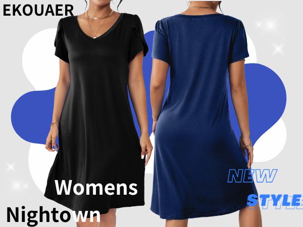 womens nightgown short sleeve v neck soft cozy sleepwear loungewear womens nightgown