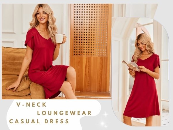 wine red womens nightgown sleepwear nightgowns