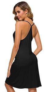 Bamboo Nightgowns for Women Comfy V Neck Full Slips Nightdress