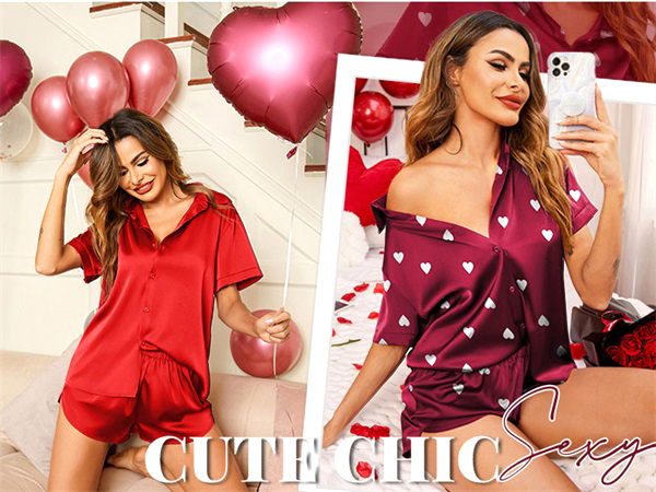 silk pajamas for women satin pajama set casual 2 piece loungewear sleepwear