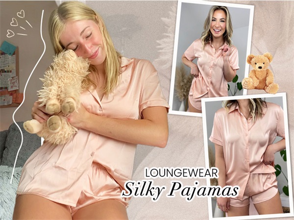 satin pajama set for women 2 piece silk sleepwear casual summer pjs