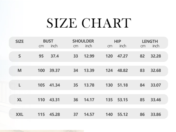 women onesie size chart