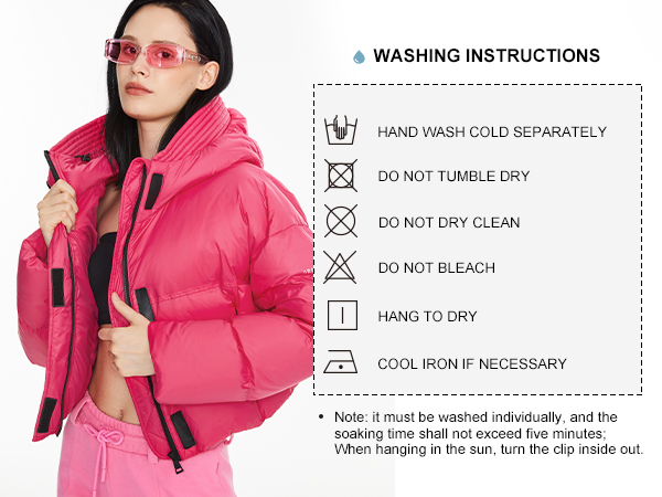 Orolay Women''s Cropped Puffer Jacket Lightweight Short Down Coat with Hood Long Sleeves