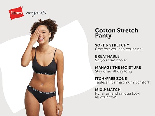 Originals Cotton Stretch Panty: breathable, soft stretchy fabric, tagless, mix and match styles