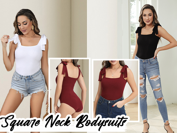 square neck bodysuit