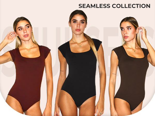 Cap Sleeve Bodysuit Seamless Body Suit