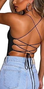 criss cross bodysuits top