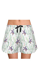 Purple Sea Turtle Women''s Pajama Shorts 