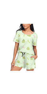 Cute Frog Women Pajamas Sets