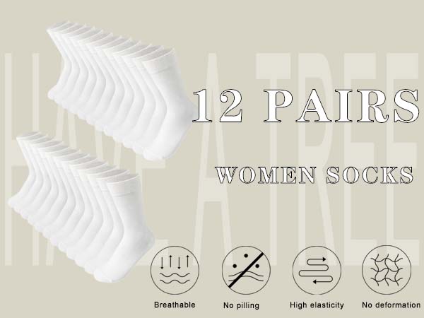 12PAIRS WHITE SOCKS 