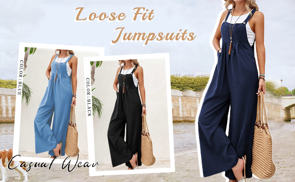 wide leg overalls for women