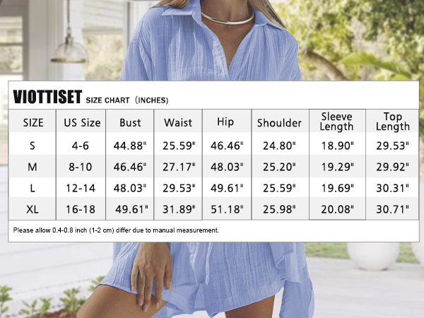 2 Piece Outfits Summer Shorts Lounge Set Long Sleeve Button Shirt Sweatsuit