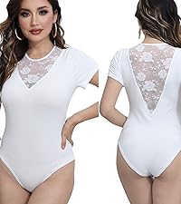 Mock round Neck short sleeve Bodysuit