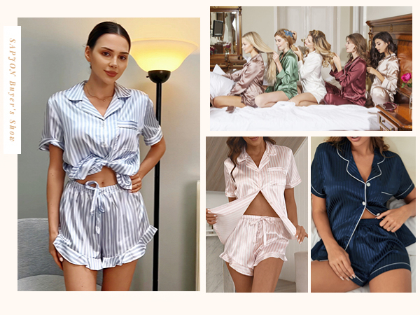 womens silk pajamas set