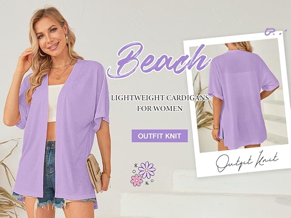 Open Front Loose Solid Color Short Sleeves Cardigans