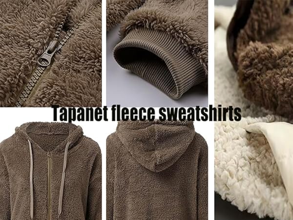 Faux Fur Sherpa Jacket Fuzzy Hooded Jacket Winter Coats Shearling Outwear Shaggy Coat