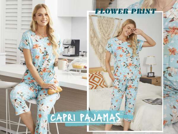 women capri pajamas set