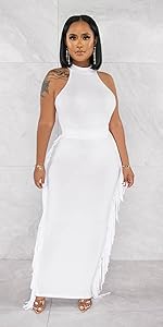 2 Piece Outfits for Women Sexy Halter Neck Sleeveless Crop Tops Ruched Bodycon Dresses