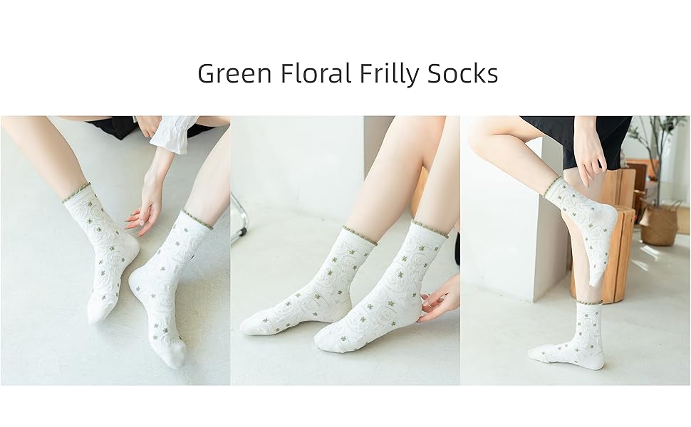 green frilly socks