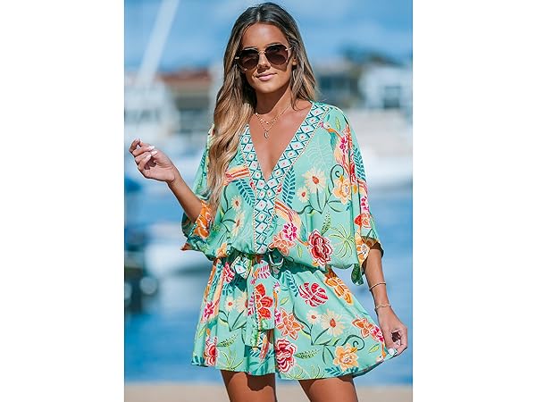 tropical floral mini summer dress