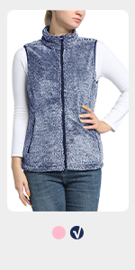 womens Winter Sherpa Fleece Vest