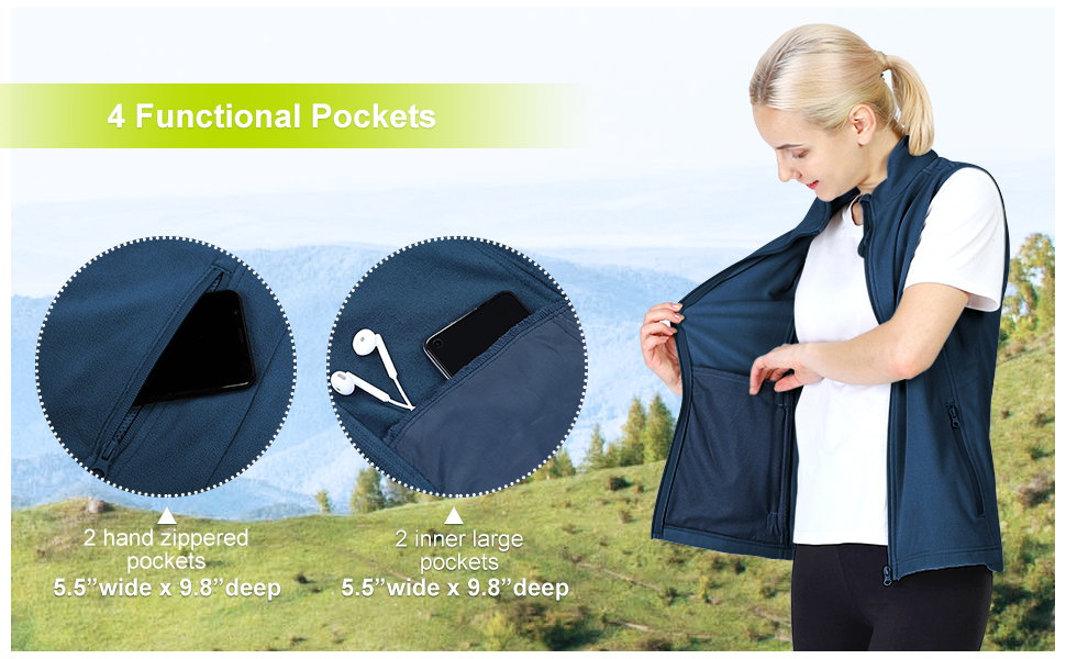 fleece vests with pockets